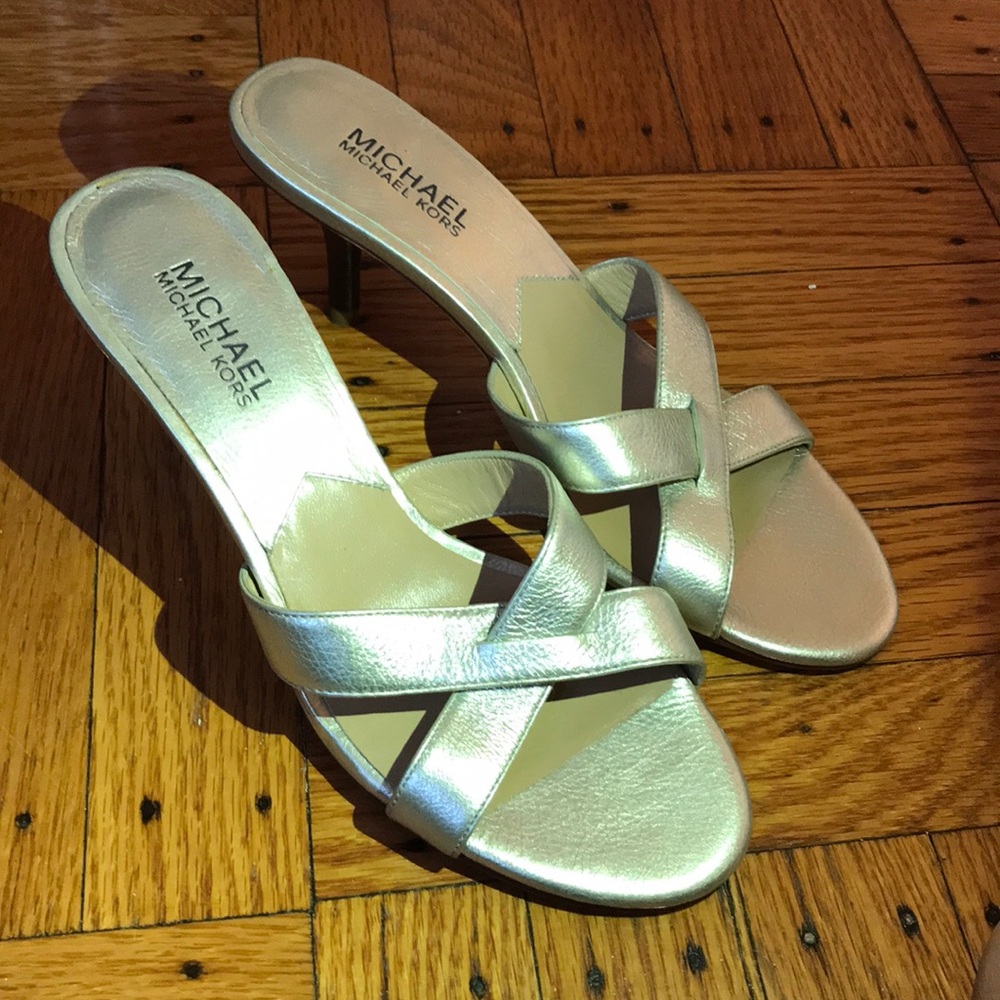 Silver Sandal Heels